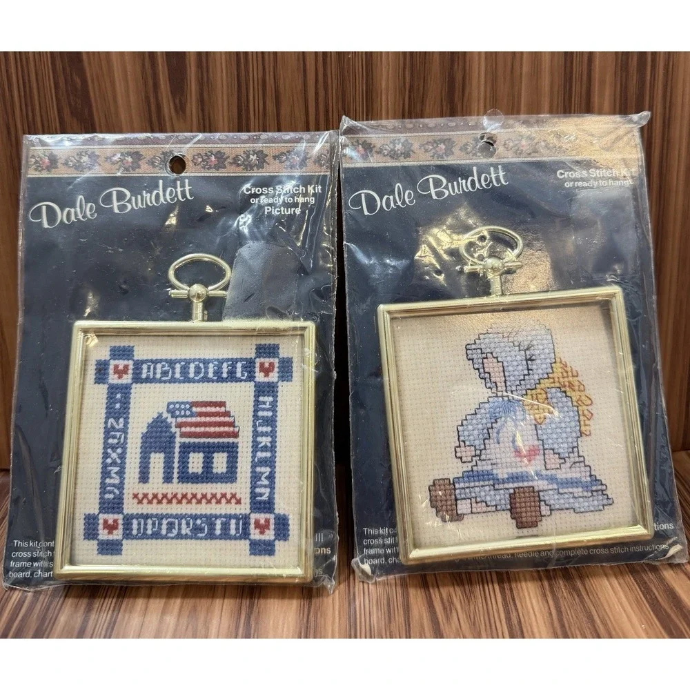 Lot of 2 Vintage Dale Burnett Counted Cross Stitch Kits New‎ Sealed